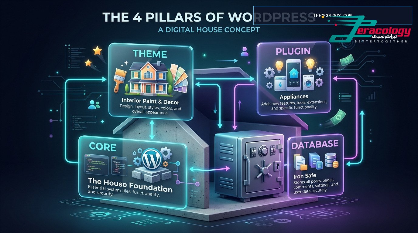 The 4 Core Pillars of WordPress Architecture Diagram
